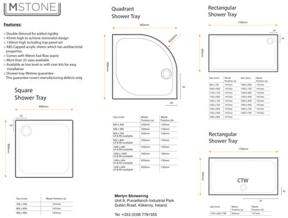 Merlyn MStone 1200 x 900mm Rectangular Shower Tray
