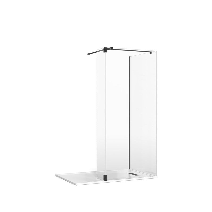 Crosswater Gallery 8 Glass Corner with Hinged Deflector (T Bracing Bar)