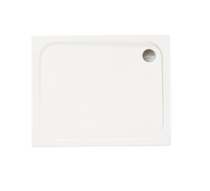 Merlyn MStone 900 x 760mm Rectangular Shower Tray Including Chrome Fast Flow Waste