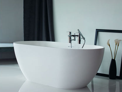 Crosswater MPRO Petite Freestanding Bath Natural Stone - Gloss White
