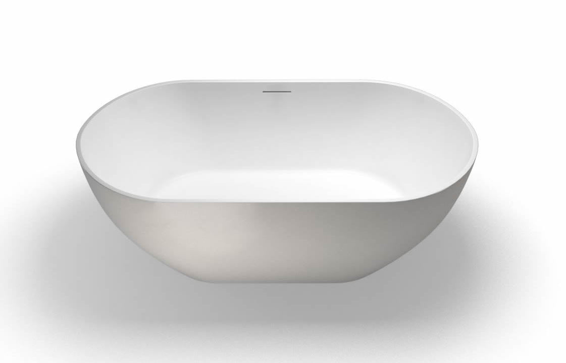 Crosswater MPRO Petite Freestanding Bath Natural Stone - Gloss White