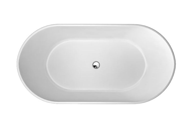 Crosswater MPRO Petite Freestanding Bath Natural Stone - Gloss White