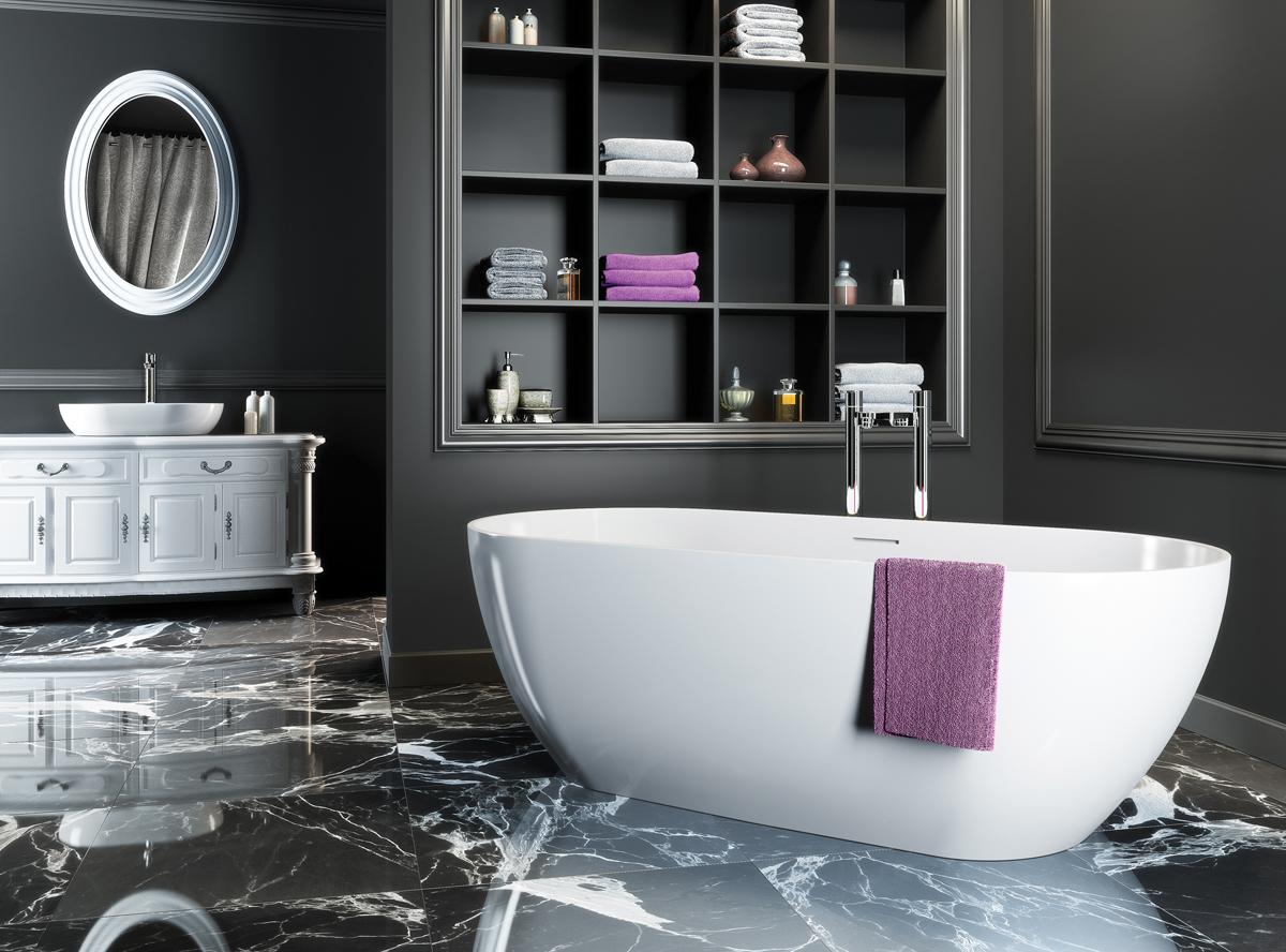 Crosswater MPRO Grande Freestanding Bath 1690mm - Stone Gloss