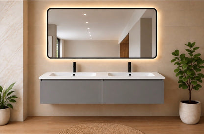 LUXE81 Nile Matt Grey Cabinet With Ceramic 1th Basin