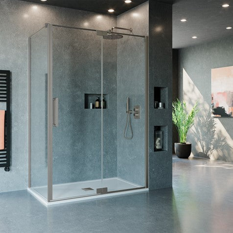 Crosswater Optix OXPDVC0800 10 Pivot Door with Inline Panel
