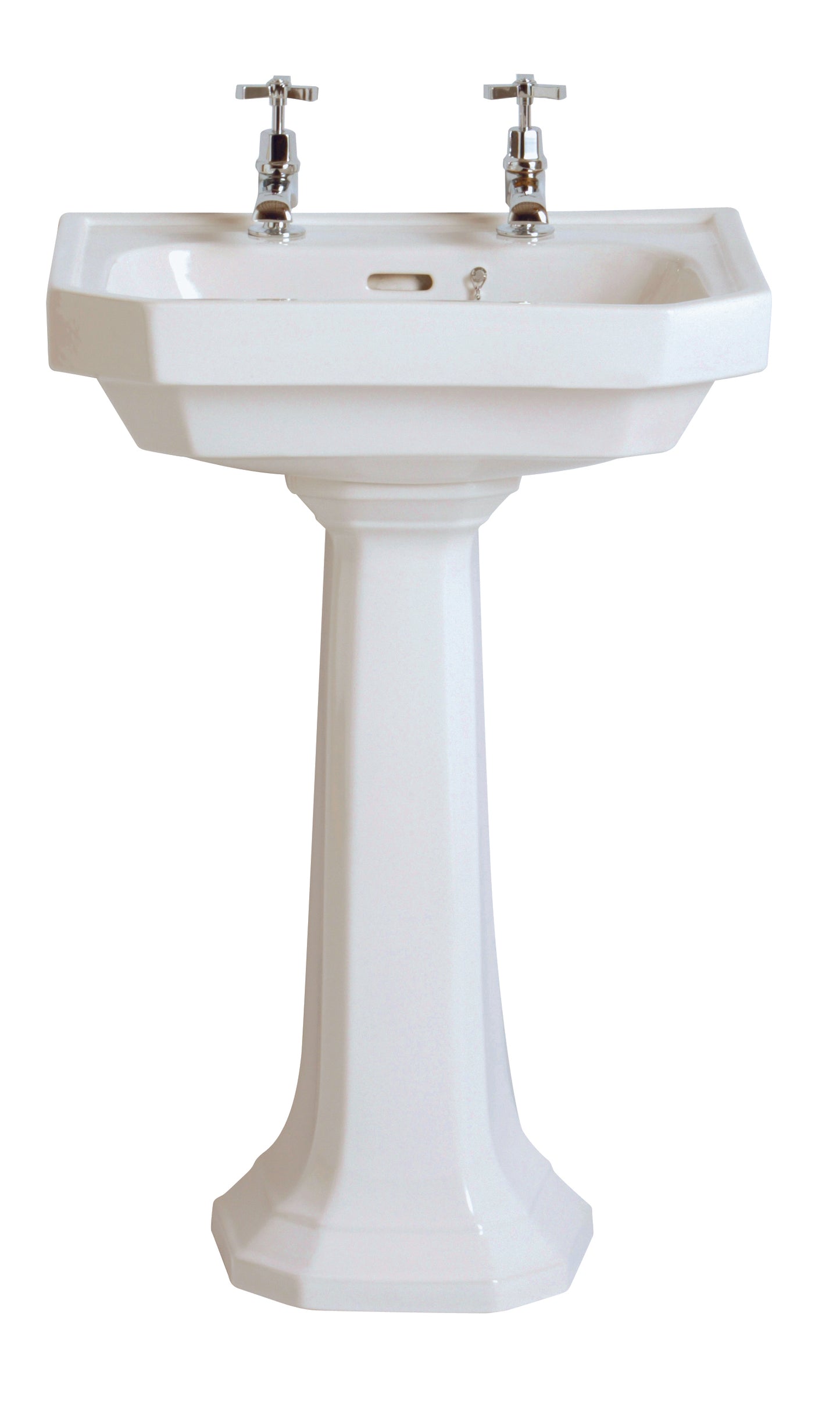 Heritage Granley Deco 2TH 55cm Basin in White Gloss