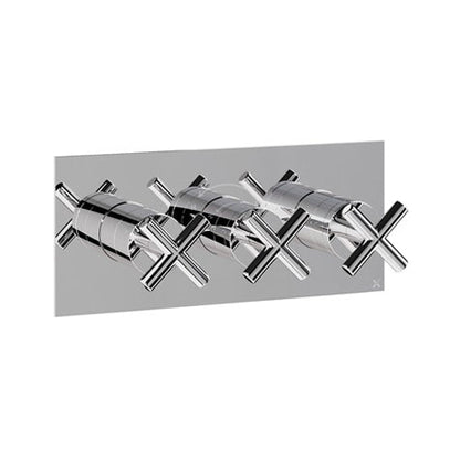 Crosswater MPRO Crosshead 2 Outlet 3 Handle Shower Valve Chrome