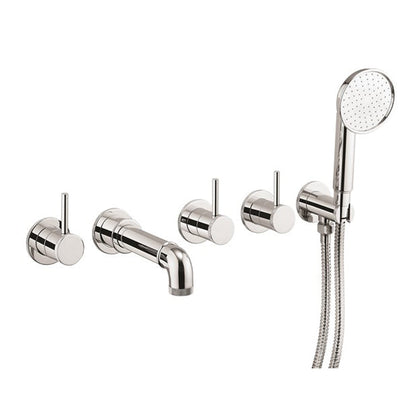 Crosswater Mpro Industrial 5 Hole Bath Filler With Spout & Handset