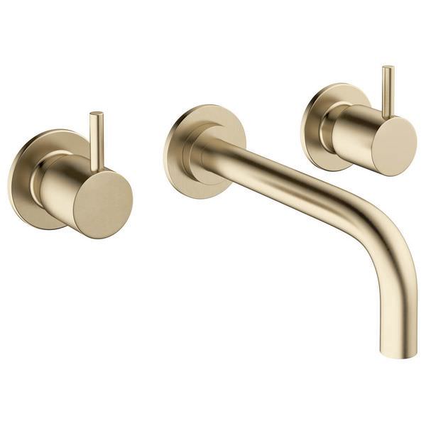 Crosswater MPRO 3-Hole Wall Basin Mixer - Brushed Brass