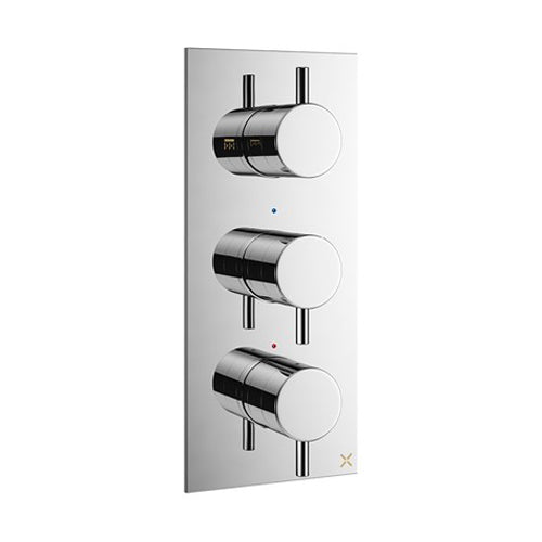 Crosswater MPRO 2 Outlet 3 Handle Concealed Thermostatic Shower Valve