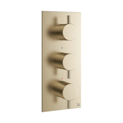 Crosswater MPRO 2 Outlet 3 Handle Concealed Thermostatic Shower Valve