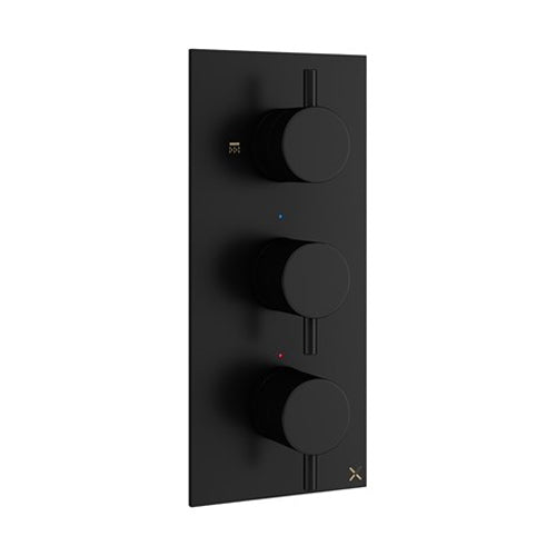 Crosswater MPRO 2 Outlet 3 Handle Concealed Thermostatic Shower Valve