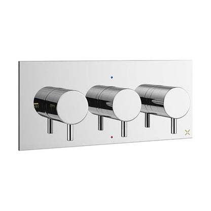 Crosswater MPRO 2 Outlet 3 Handle Concealed Thermostatic Shower Valve
