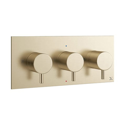 Crosswater MPRO 2 Outlet 3 Handle Concealed Thermostatic Shower Valve