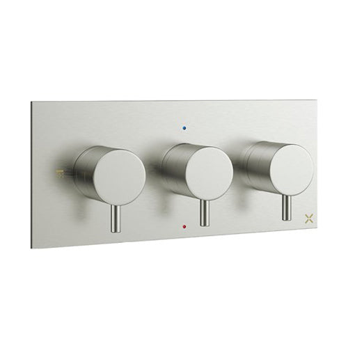 Crosswater MPRO 2 Outlet 3 Handle Concealed Thermostatic Shower Valve
