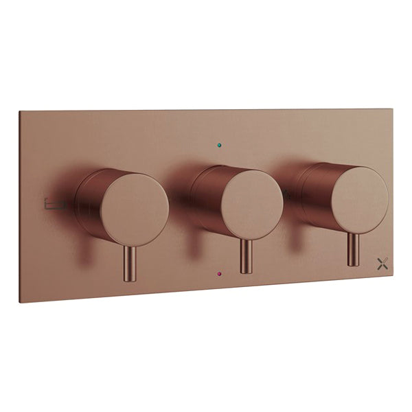 Crosswater MPRO 3 Outlet 3 Handle Concealed Thermostatic Shower Valve