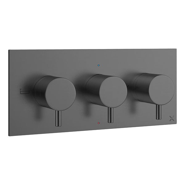 Crosswater MPRO 3 Outlet 3 Handle Concealed Thermostatic Shower Valve