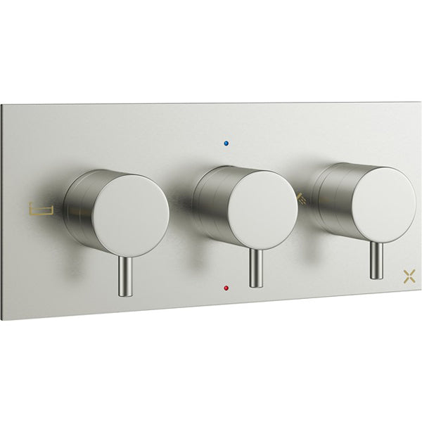 Crosswater MPRO 3 Outlet 3 Handle Concealed Thermostatic Shower Valve