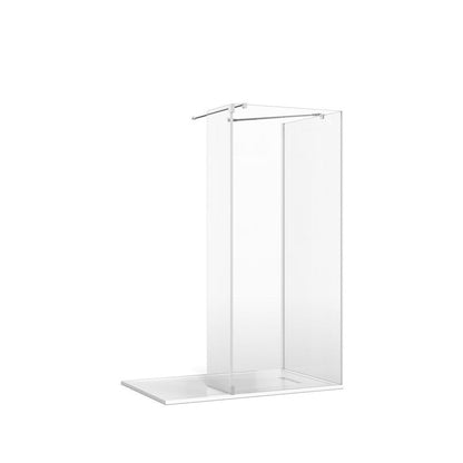 Crosswater Gallery 8 Glass Corner with Fixed Deflector (Wall/Angled Bracing Bars)