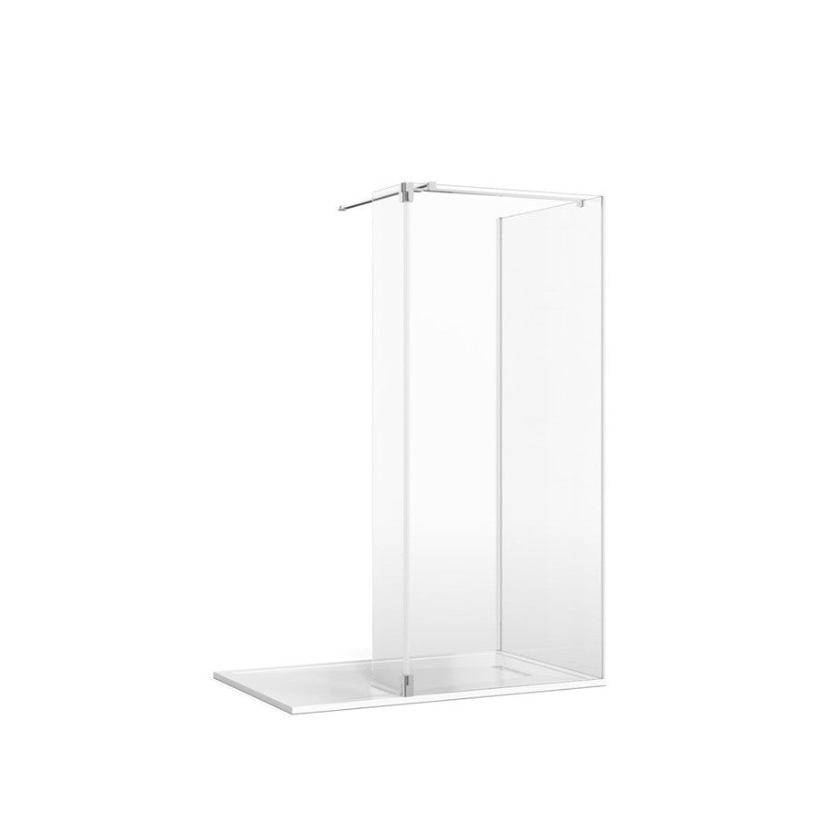 Crosswater Gallery 8 Glass Corner with Hinged Deflector (T Bracing Bar)