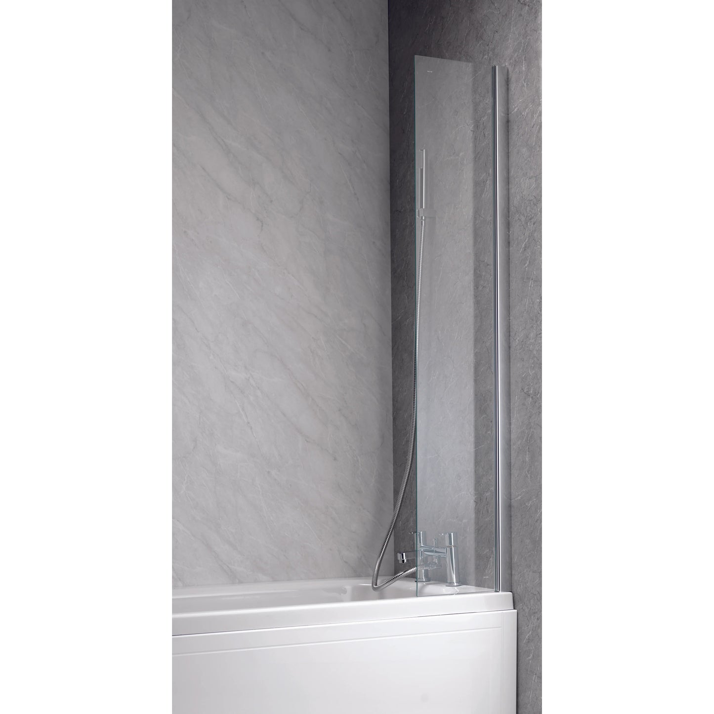 Ascent Mini Square Top Bath Guard Shower Screen w/ Glass