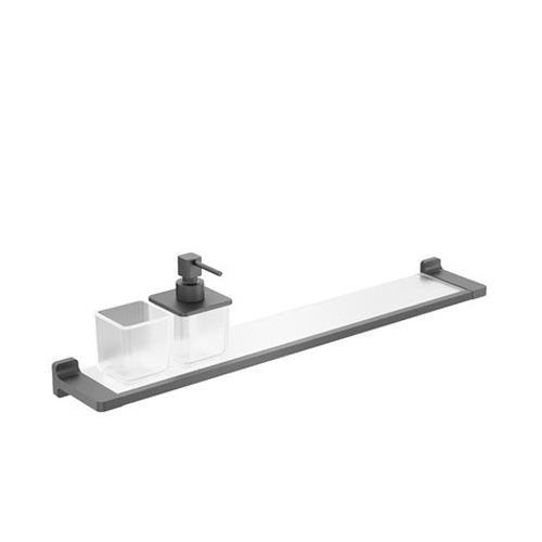 Crosswater Rotar Shelf 600mm with Soap Dispenser & Tumbler Holder