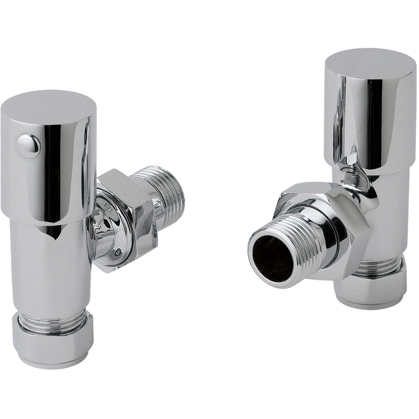 Just Taps Plus Angled Radiator Valve without Pipe and Flange, Chrome