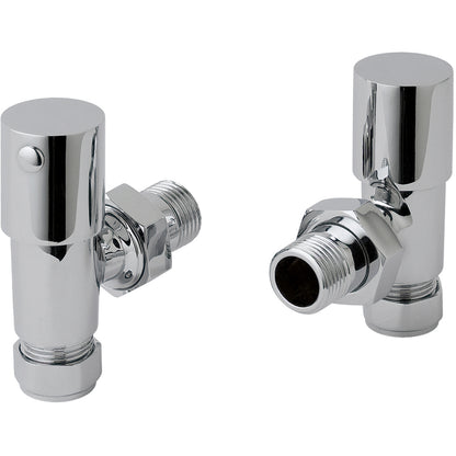 Just Taps Plus Angled Radiator Valve without Pipe and Flange, Chrome