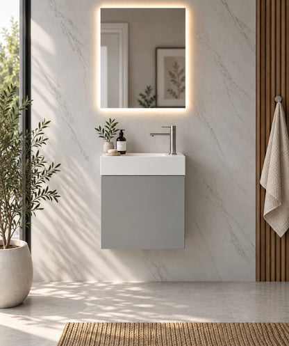 RIO 450 1 Door Light Grey Cabinet and Basin