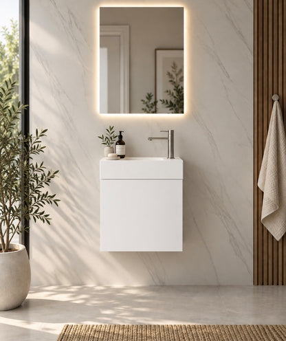RIO 450 1 Door White Cabinet and Basin