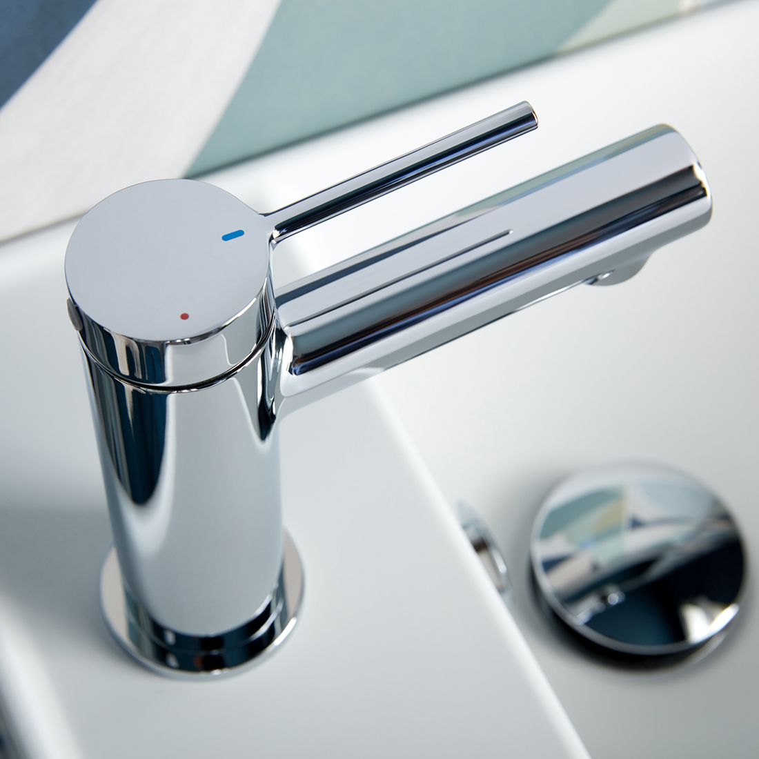 Vado Safari Lever Cold Start Mini Mono Basin Mixer for Low Pressure System with Universal Basin Waste