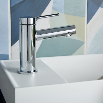 Vado Safari Lever Cold Start Mini Mono Basin Mixer for Low Pressure System with Universal Basin Waste