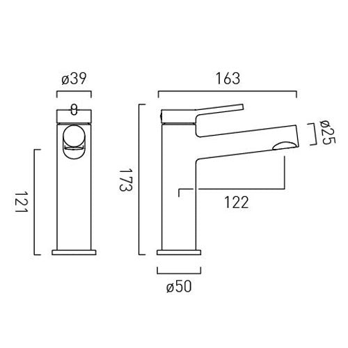 Vado Safari Lever Cold Start Mono Basin Mixer