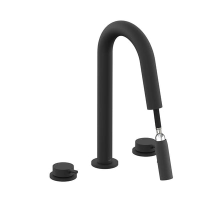 Vado Safari Lever Three Hole Deck Mounted Basin Mixer with Pull Out Spout