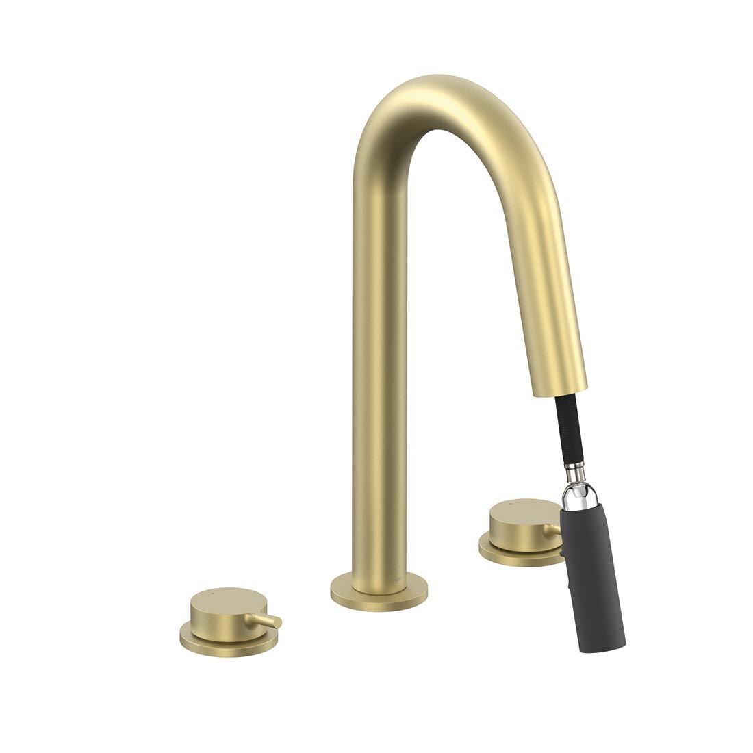 Vado Safari Lever Three Hole Deck Mounted Basin Mixer with Pull Out Spout