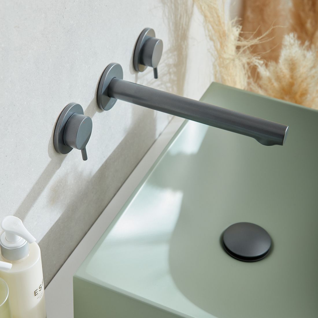 Vado Safari Lever Three Hole Wall Mounted Basin Mixer for Low Pressure System