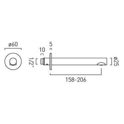 Vado Safari Wall Mounted Bath Spout