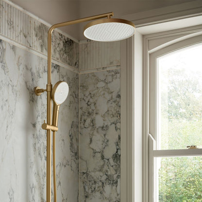 Vado Safari Lever Wall Mounted Exposed Thermostatic Shower Column with MF Handset and Easyfit Brackets