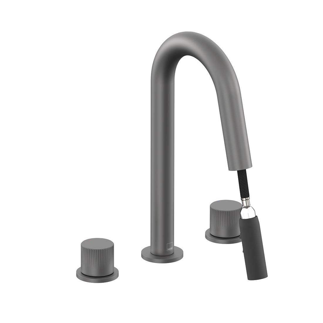 Vado Safari Leverless Three Hole Deck Mounted Basin Mixer with Pull Out Spout