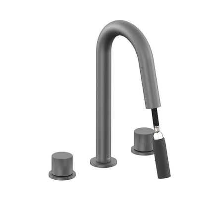 Vado Safari Leverless Three Hole Deck Mounted Basin Mixer with Pull Out Spout
