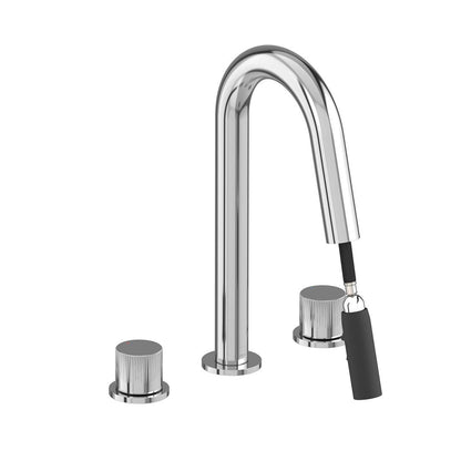 Vado Safari Leverless Three Hole Deck Mounted Basin Mixer with Pull Out Spout