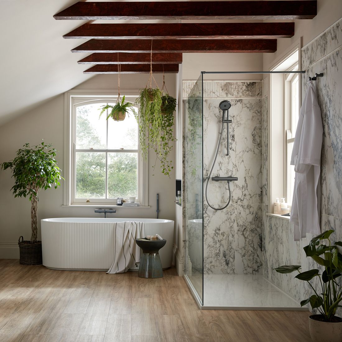 Vado Safari Leverless Wall Mounted Exposed Thermostatic Bath Shower Mixer with Easyfit Brackets