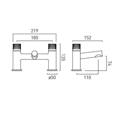 Vado Safari Leverless Deck Mounted Bath Mixer