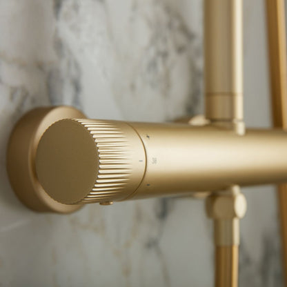 Vado Safari Leverless Wall Mounted Exposed Thermostatic Shower Column with MF Handset and Easyfit Brackets