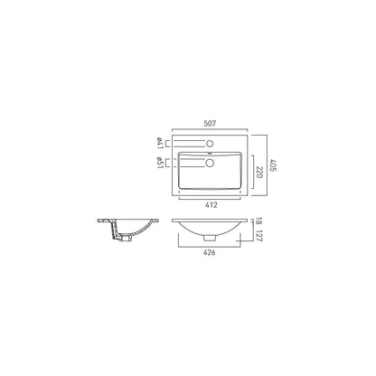 Vado Safari 500mm Ceramic Vanity Basin