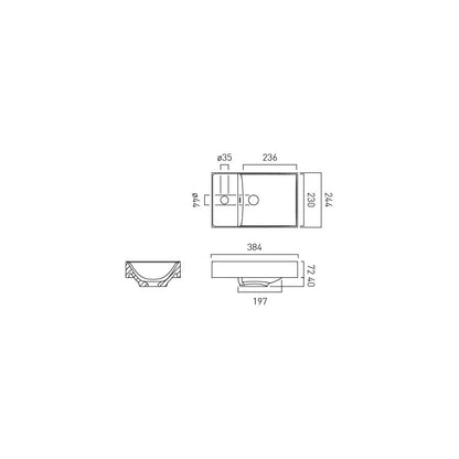 Vado Safari 400mm Mineral Cast Cloakroom Basin