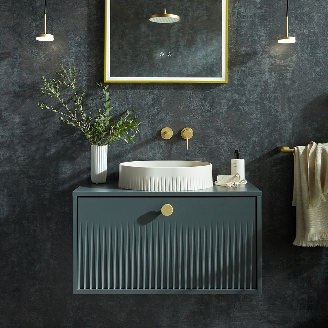 Vado Safari Fluted Countertop Basin - Round