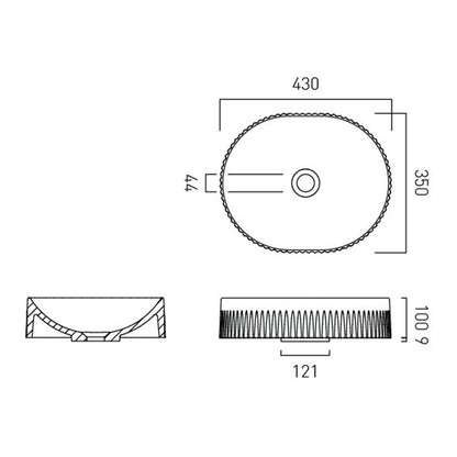 Vado Safari Fluted Countertop Basin - Round