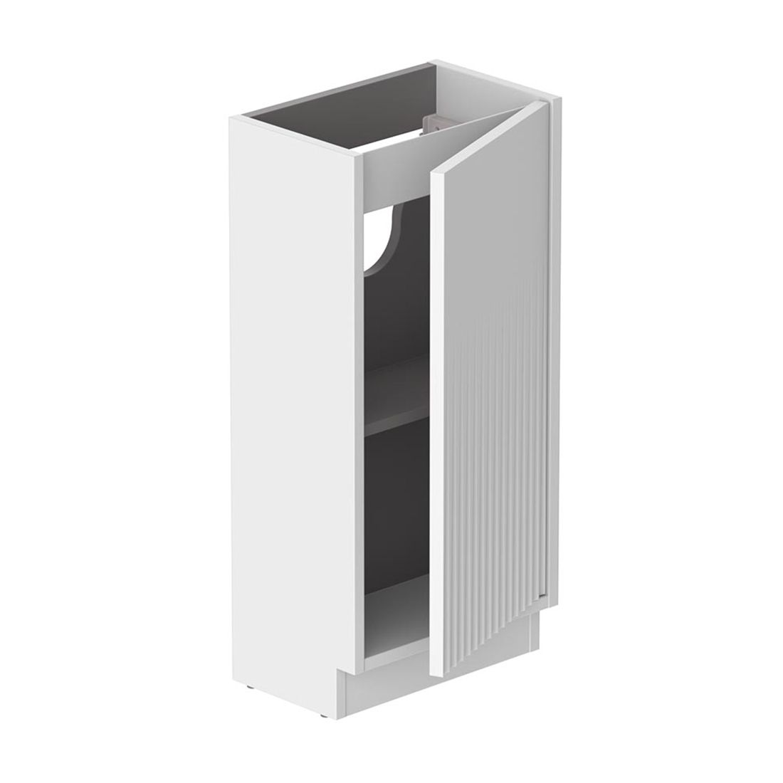 Vado Safari 400mm Fluted Cloakroom unit - Floor Mounted, Left Pull