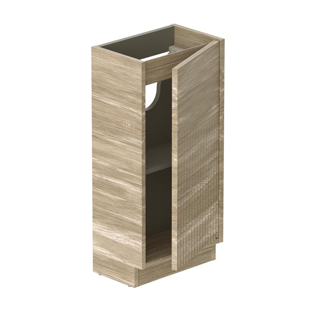 Vado Safari 400mm Fluted Cloakroom unit - Floor Mounted, Left Pull